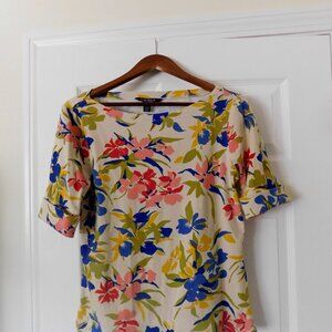 Ralph Lauren Boat Neck Cotton Top. Size L